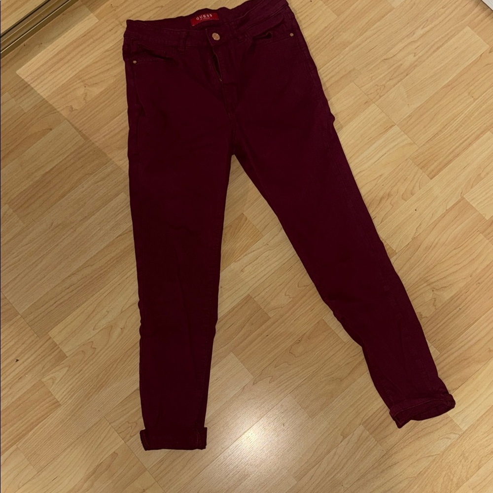 Guess Burgundy Skinny Jeans